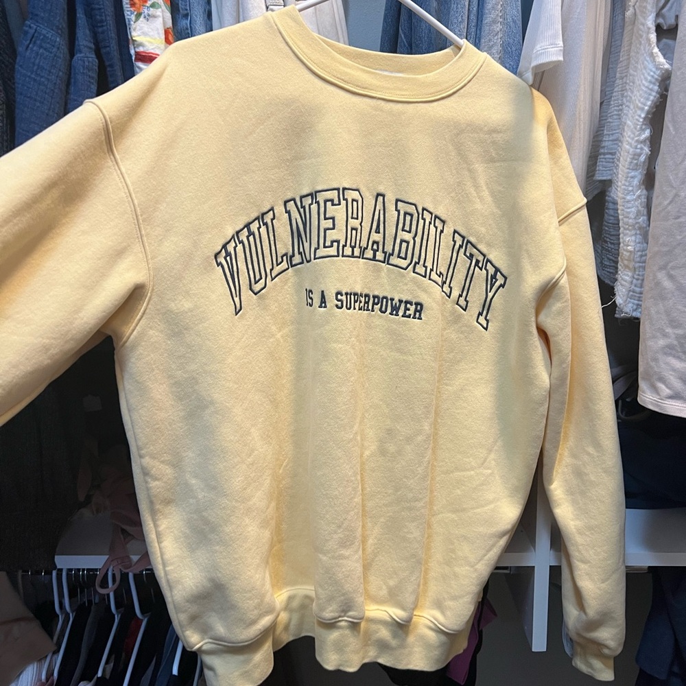 Vulnerability Graphic Women's Crew Neck Sweater - Cream